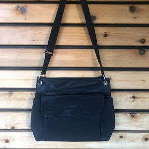 Perforated Black Leather Bag